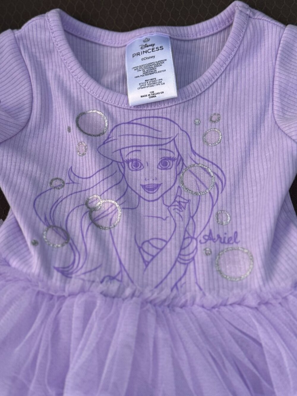 The Little Mermaid Ariel Toddler Girls Graphic Tutu Dress with Short Sleeves